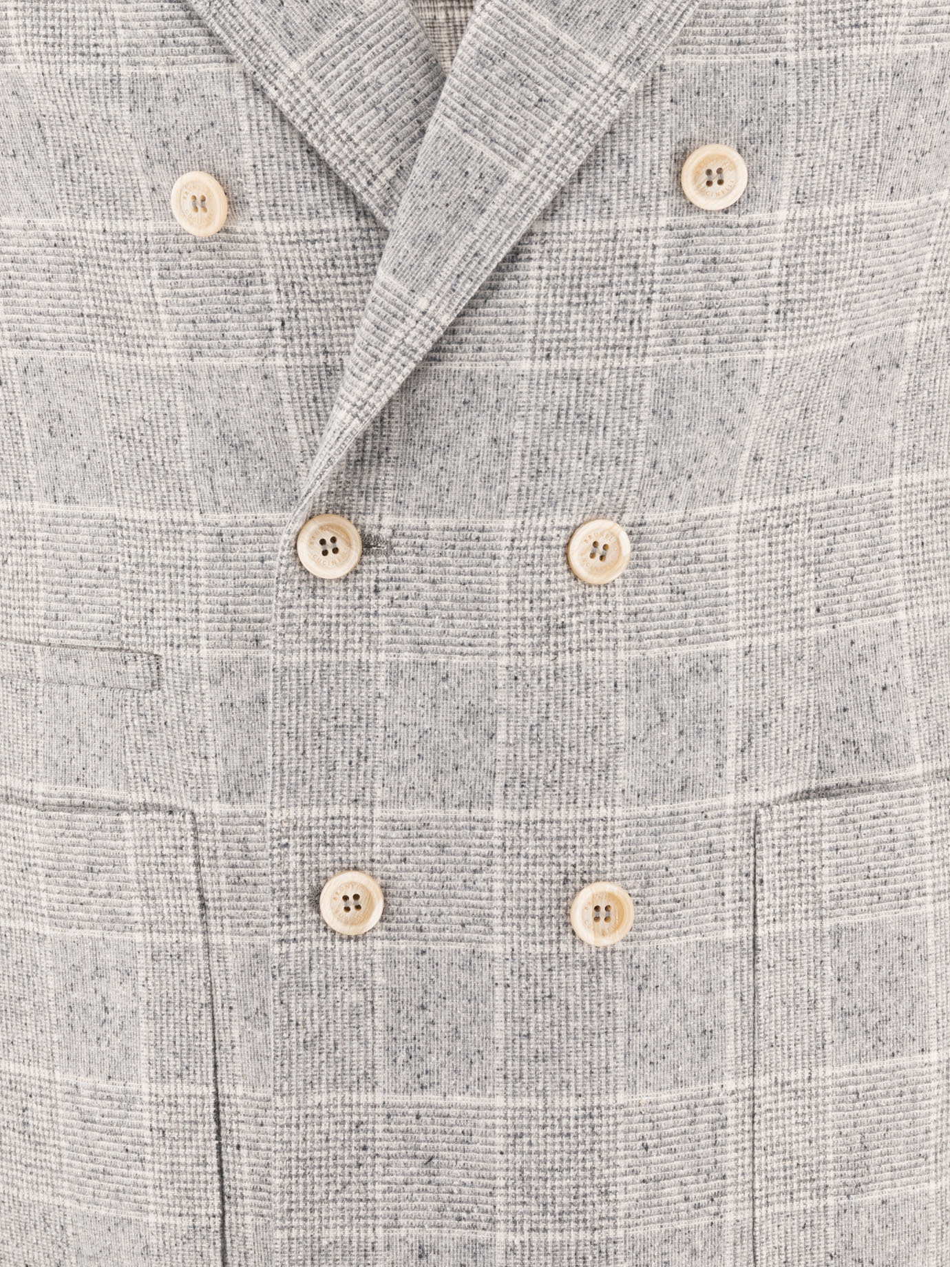 BRUNELLO CUCINELLI Grey Deconstructed Prince of Wales blazer